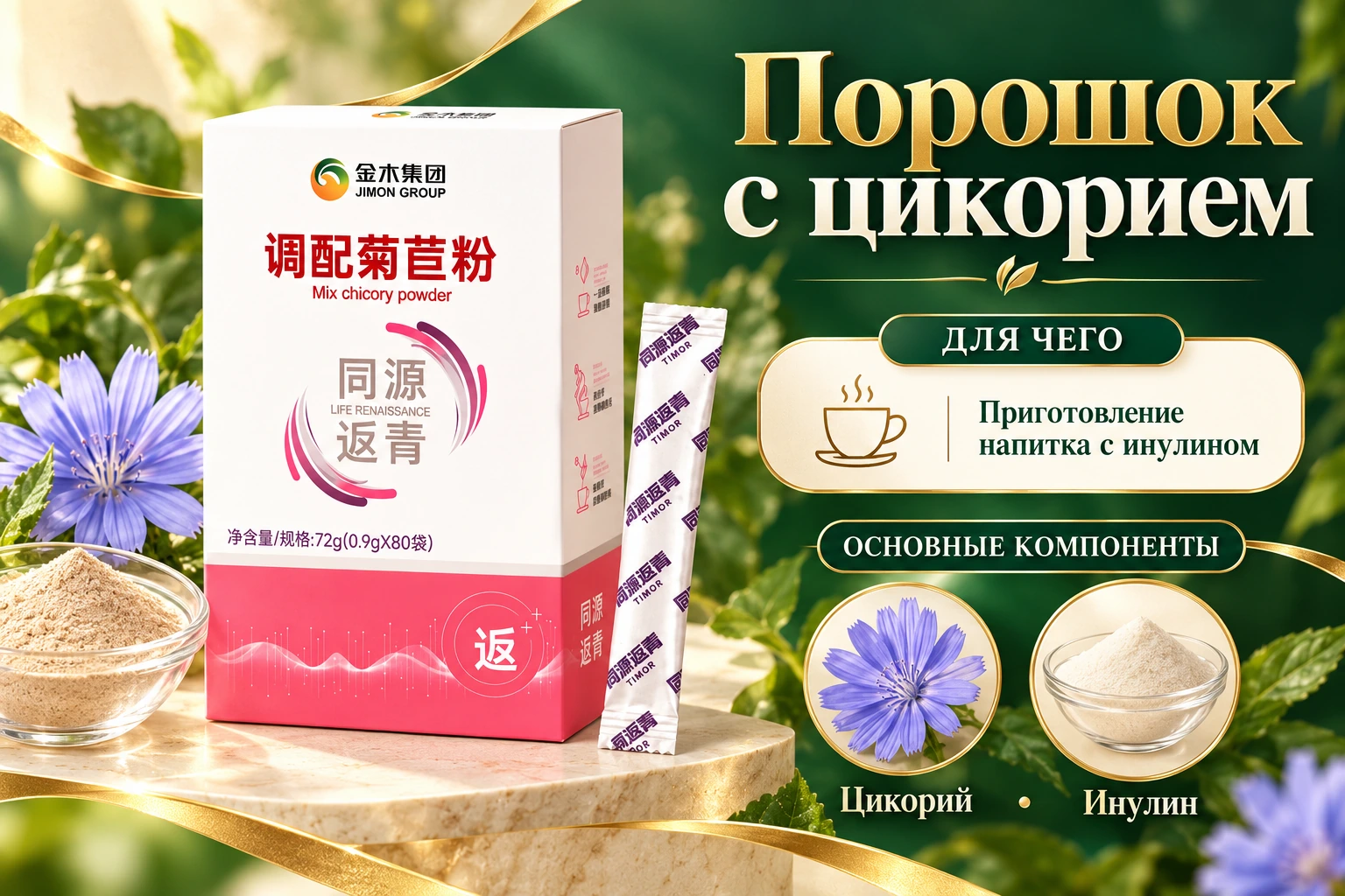Порошок с цикорием: назначение и основные компоненты